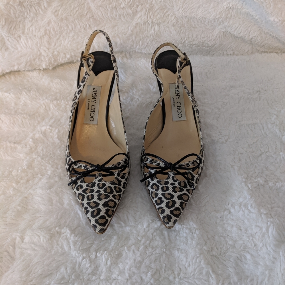 Jimmy Choo Leopard Print Slingbacks AUTHENTIC